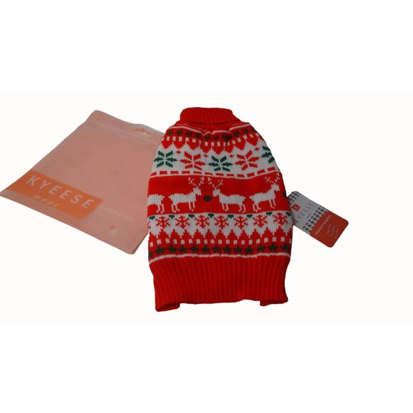 Kyeese Dog Christmas Sweater Pullover M Turtleneck Reindeer Snowflake New w/tags - Picture 1 of 5